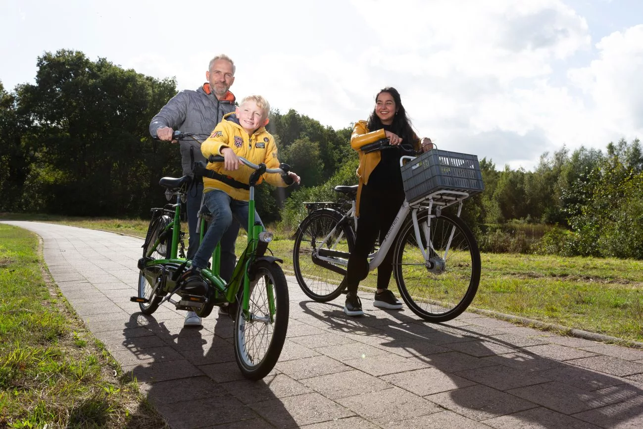 Aangepaste tandemfiets voor kinderen